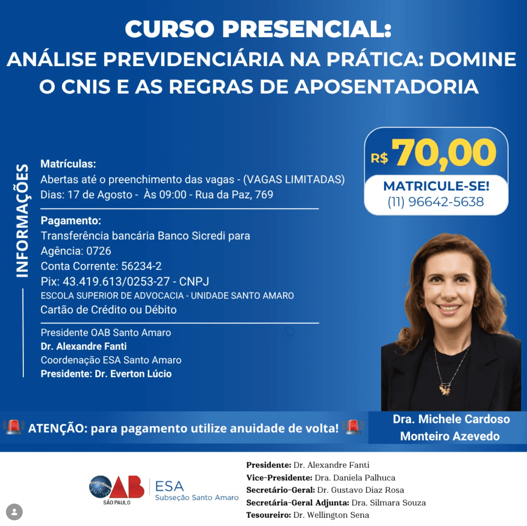 📙 ESA Santo Amaro: Análise Previdenciária na Prática: Domine o CNIS e as Regras de Aposentadoria